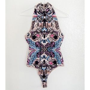 Free People Tucker Printed Bodysuit